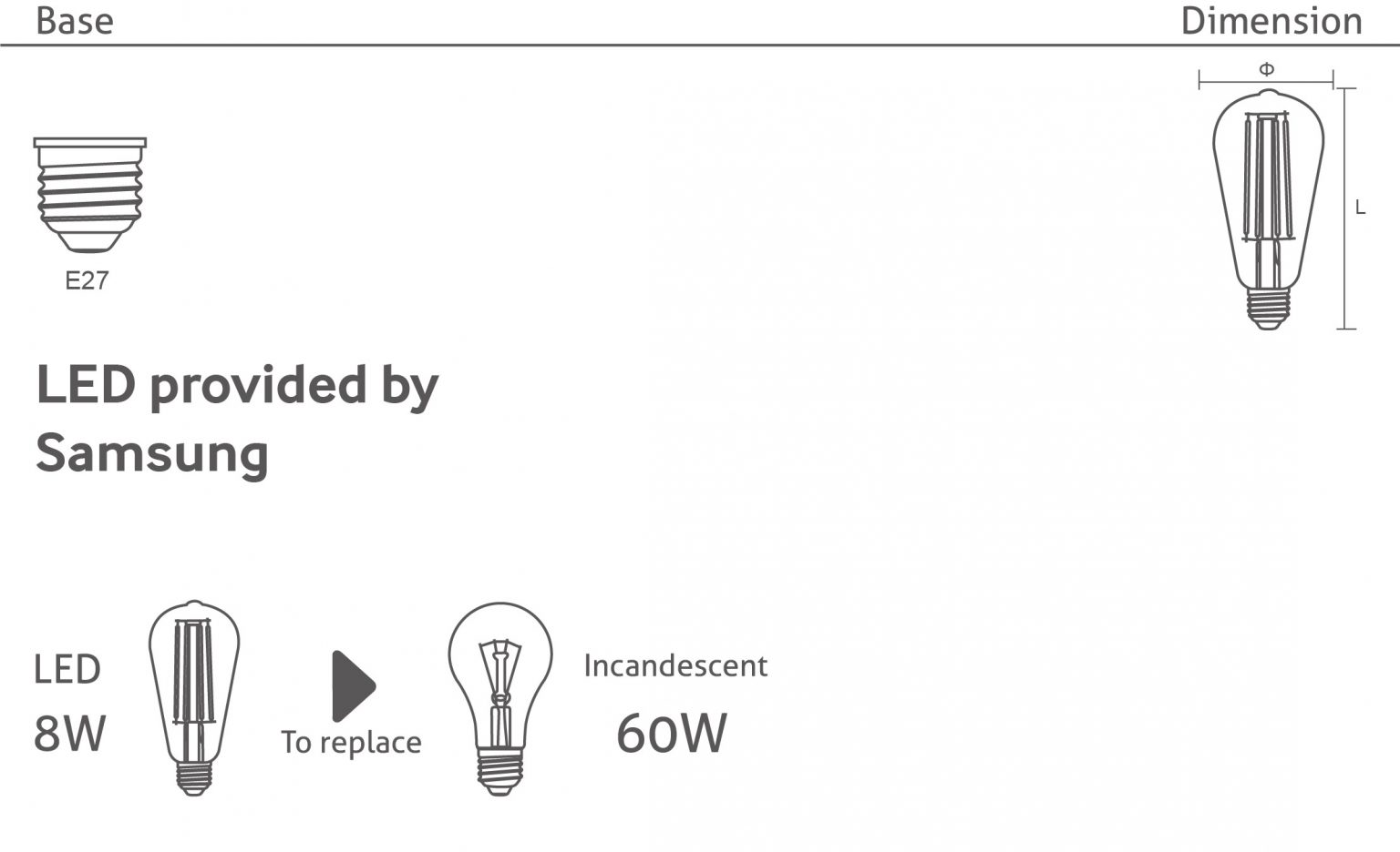 LED Filament Bulb ST64Wellmax Lighting