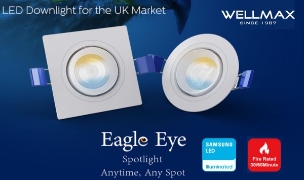 Fire-Rated 3-Color Temperature with ON/OFF Control Eagle Eye LED Spotlight for the UK Market🦅→