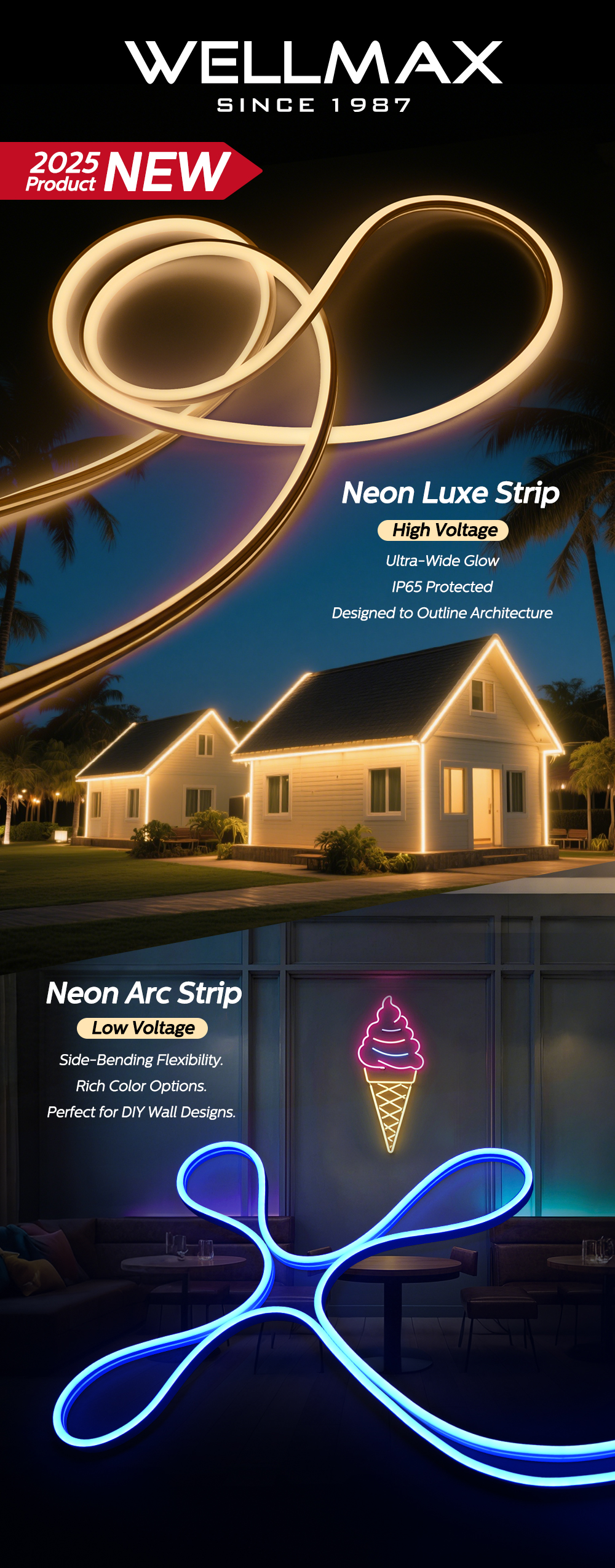 Neon Luxe Strip & Neon Arc Strip